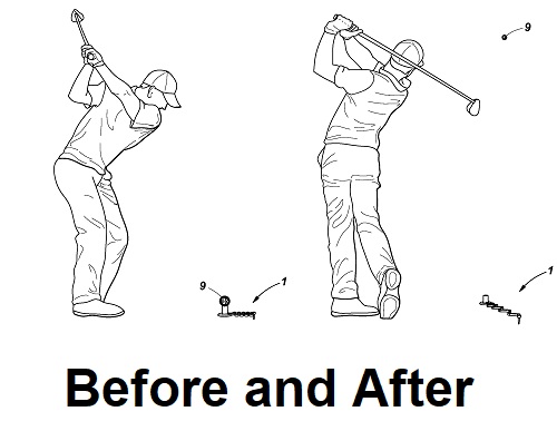XzacT golf Tee before and after striking ball